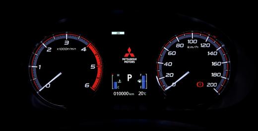 Afbeelding van het metercluster van de L200